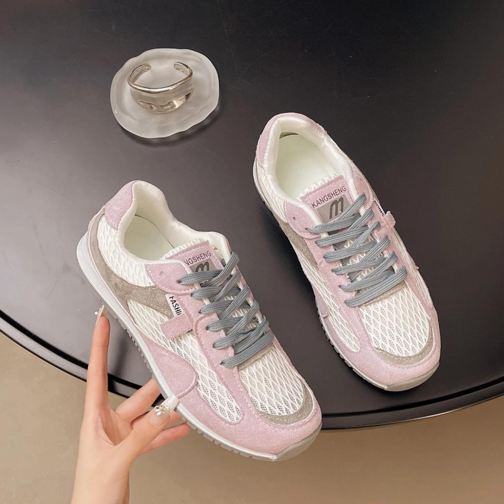 thick-soled German training shoes women's new summer net shoes breathable sports Forrest Gump casual lightweight soft sole