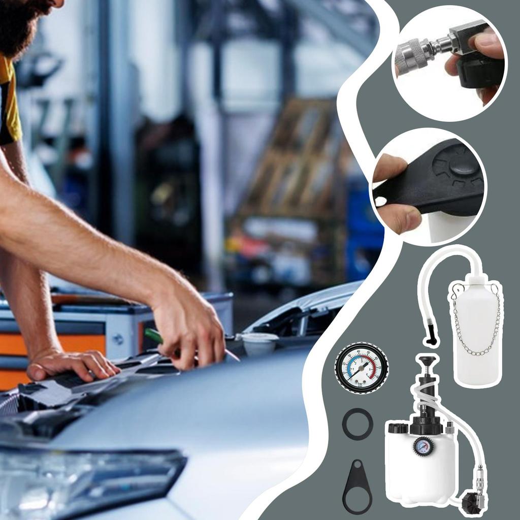 Auto Manuelles Bremsflüssigkeitsentlüftungsset 3L Vakuum Bremsdruckflüssigkeitspumpe Wechselflasche Fahrzeugwartungswerkzeug Motive Power Bleed