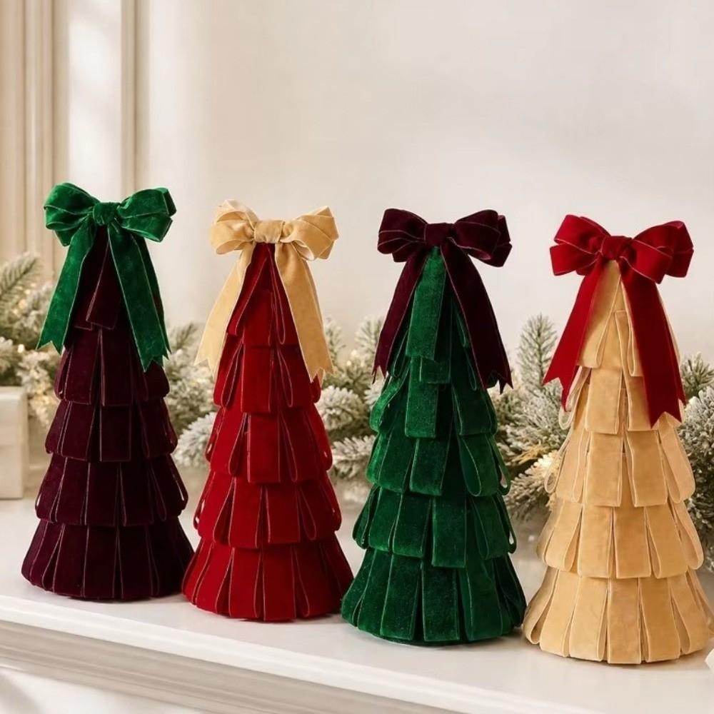 Handmade Velvet Christmas Tree Ornament Tree Shape Christmas Tree Decorations Home Decoration