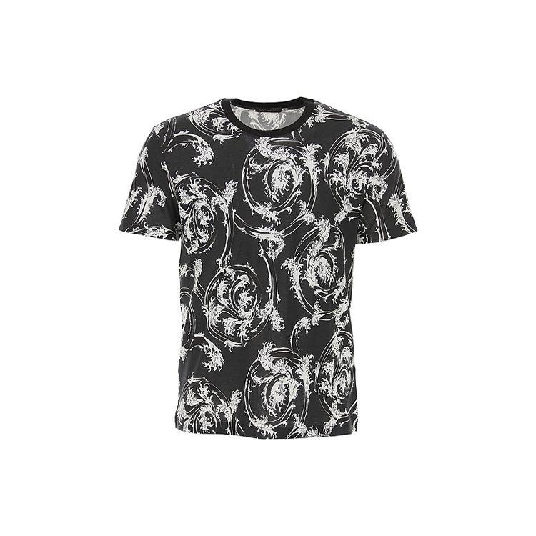 Versace Printed Crew Neck Short Sleeve T-Shirt Men Tops Black A79334-A230641-A71R