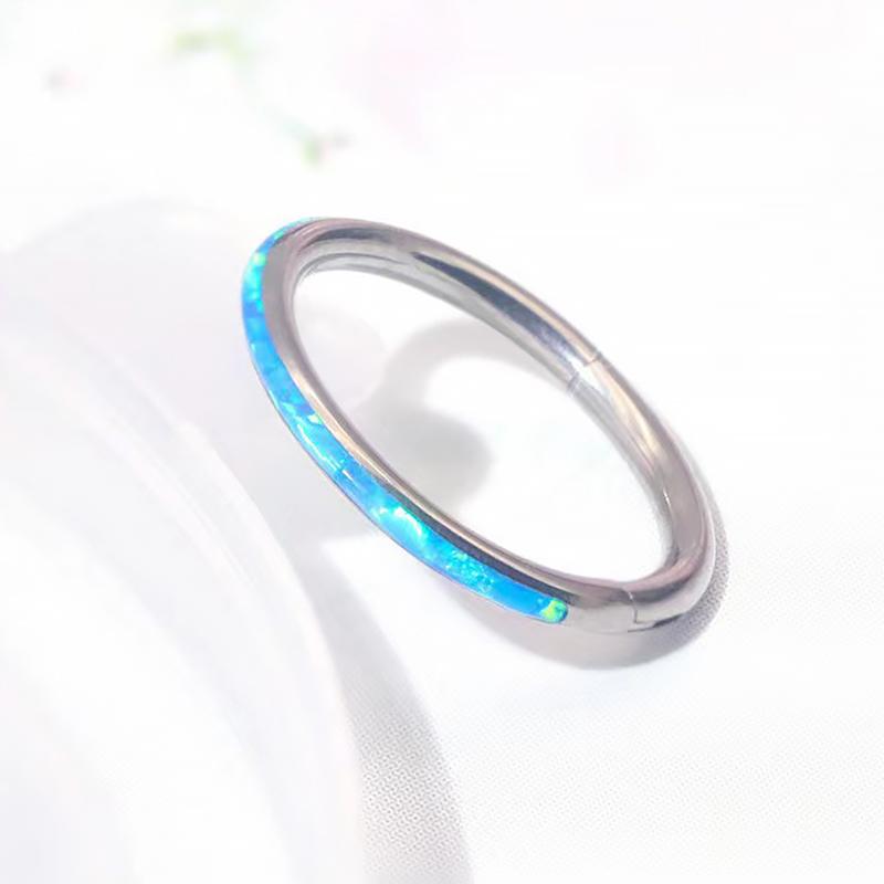 Neuer Stahl Septum Piercing Nasenring 8-10mm Opal Scharnier Segment Clicker Ohrknorpel Ohrringe Helix Lippenpiercing Körperschmuck