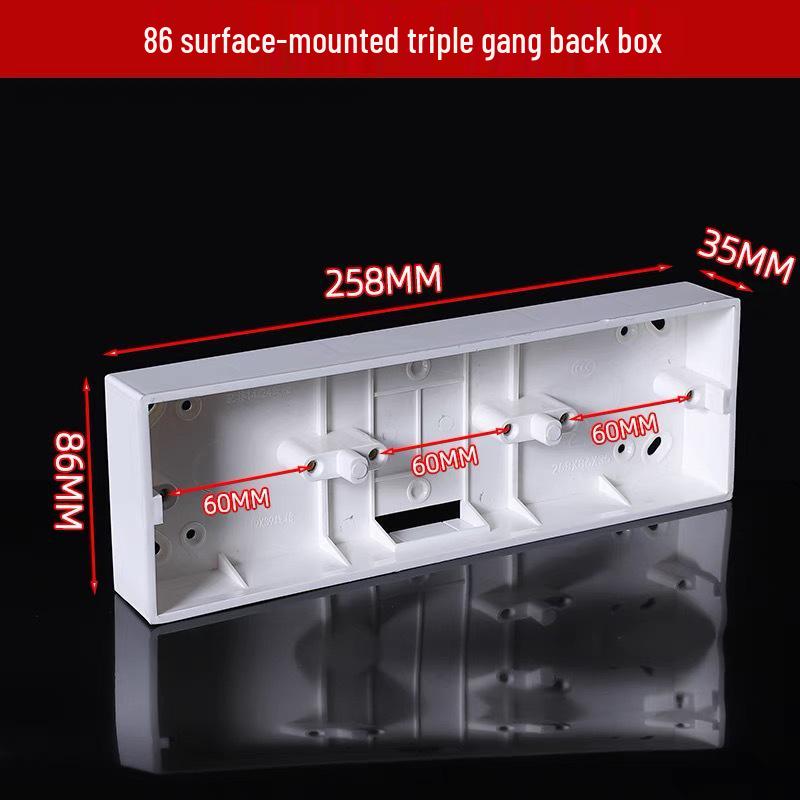Cutie de joncțiune dublă PVC86 ignifugă pentru montaj aparent pentru întrerupătoare și prize de perete