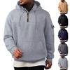 Men's Sweatshirt Hoodie Half Zipper Arm Pocket Cardigan Men's Sports Large Size Casual Hoodie