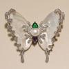 Bo Xin Yun Luxury Natural Shell Mother-of-Pearl Butterfly Brooch for Women, European American Style