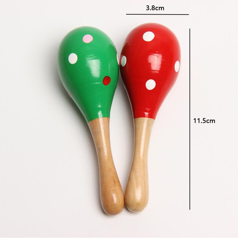 20cm Wooden Baby Grasping Maraca: Educational Sound Toy & Hand-Shaking Instrument for Grasping Training.