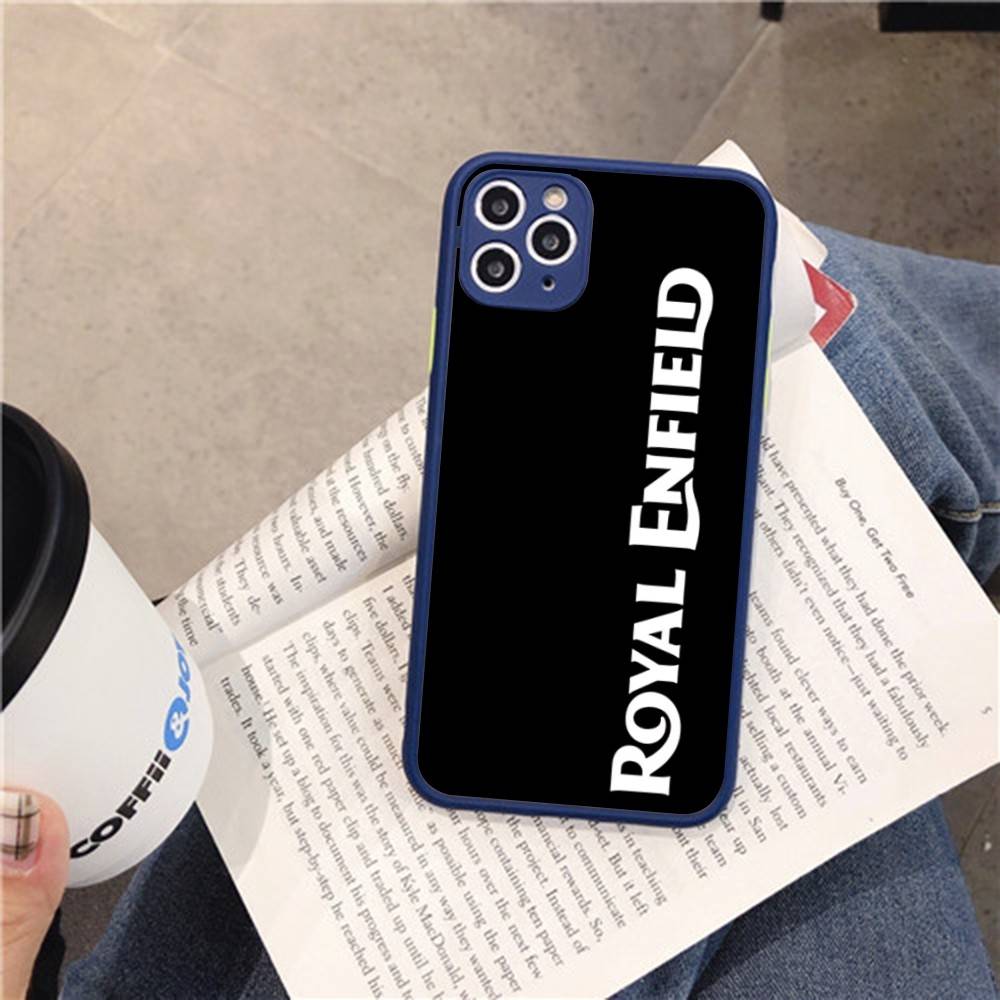 R-ROYALS E-ENFIELDS Logo For IPhone 16 13 15 11 12 14 Pro Max 15 16 Plus X XS MAX Matte Phone Cover