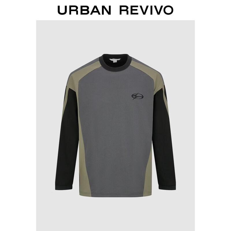 UR Men s Trendy Color-block Long Sleeve T-Shirt S