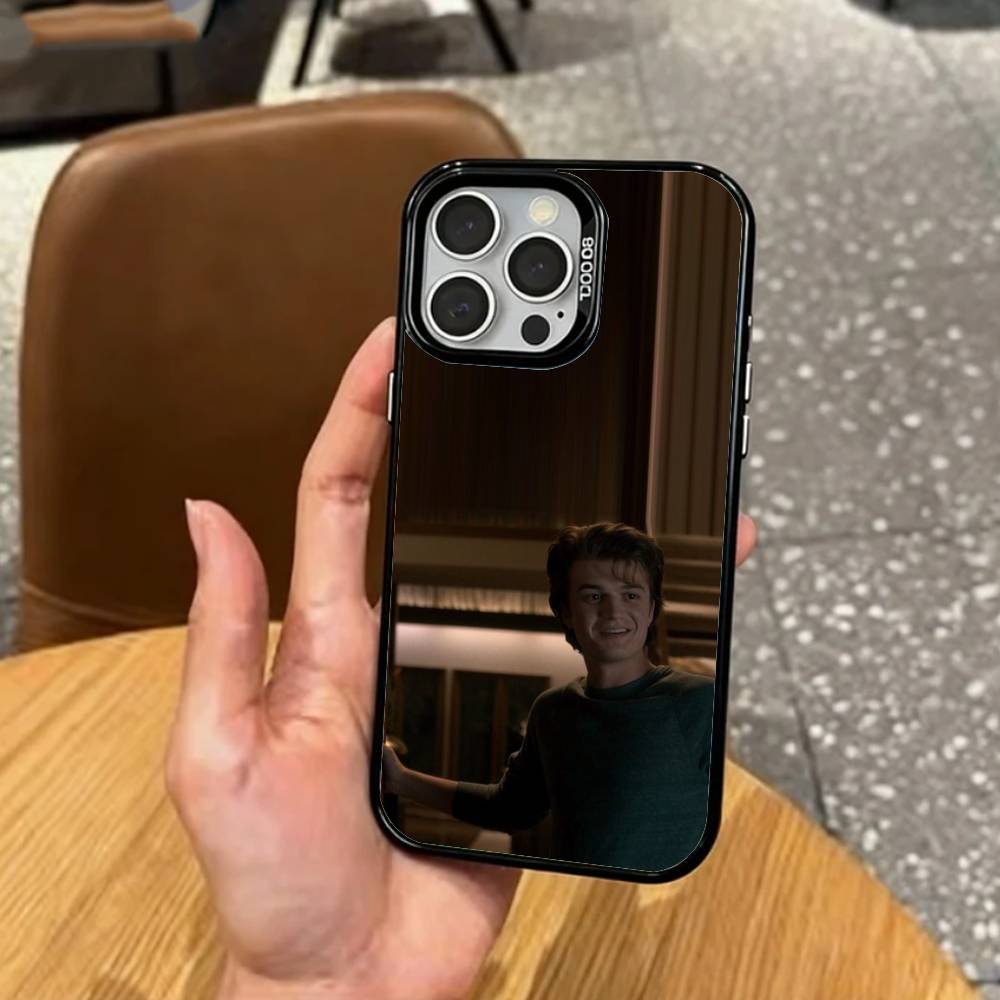 Trendy S-Steve H-Harrington   Phone Case For iPhone17,16,15,14,13,12,11 Plus,Pro Max Colored Silver Plated Inside Cover