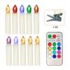 10 PCS Flameless Candles with Remote Control Realistic Color Changing LED Candles Battery Powered Christmas Tree Flickering Taper Candle Lights