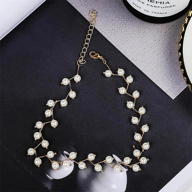 2024 New Arrivals Hot Fashion Black Crystal Necklace Kolye Collier Simple Cross Strand Beaded Chokers Necklaces Women Jewelry
