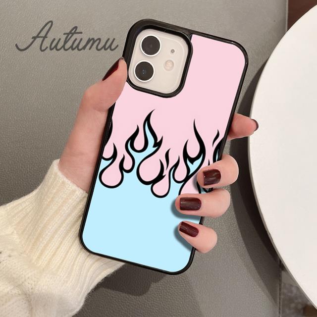 Flame Trendy Phone Case for iPhone 11 12 13 14 Pro Max Mini X XR XS SE 2020 5 6S 7 8 Plus Samsung Galaxy S21 S22 Cover Shell