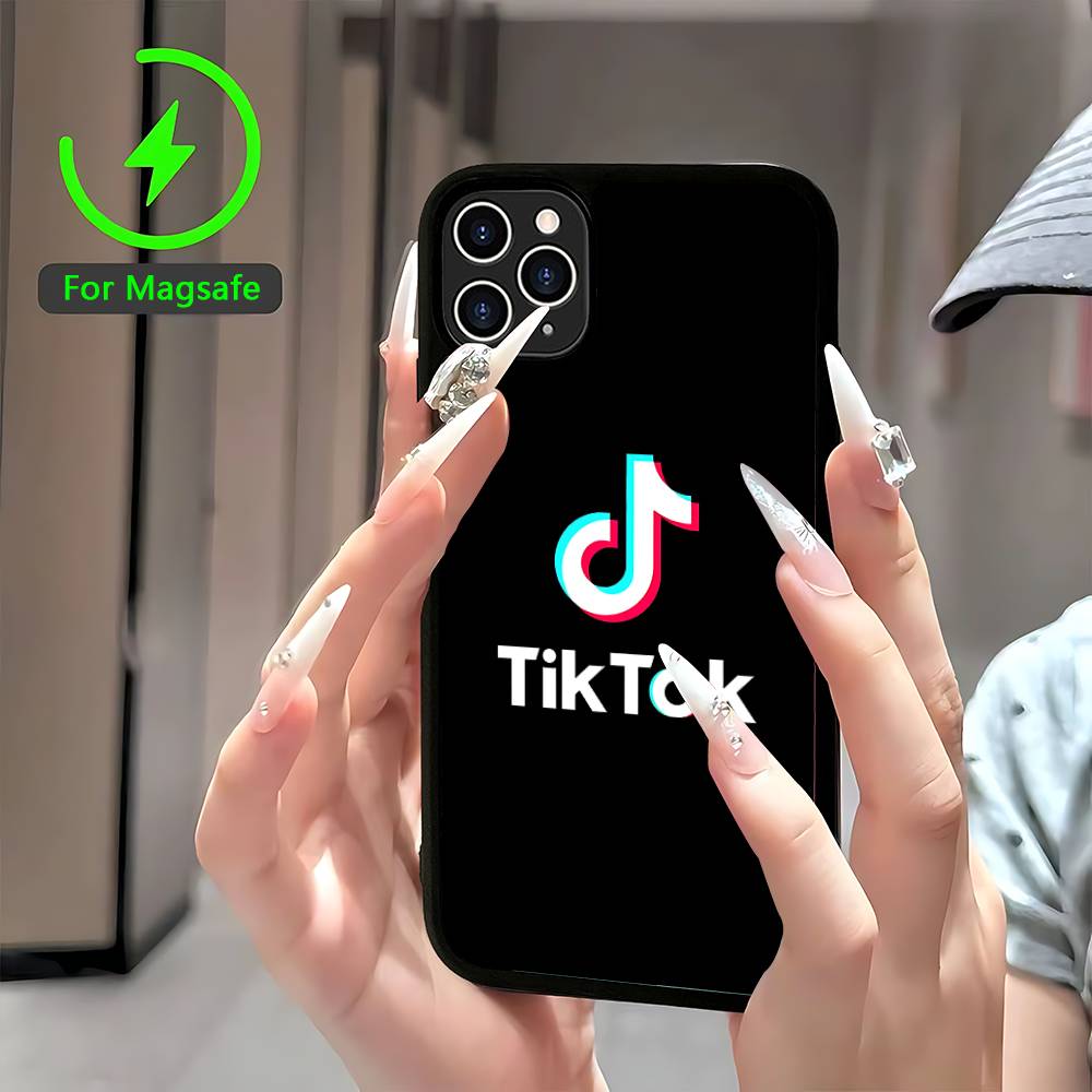 T-TikTok Logo Phone Case For IPhone 17 16 15 14 13 12 11 Pro Max For Magsafe Wireless Charger Cover