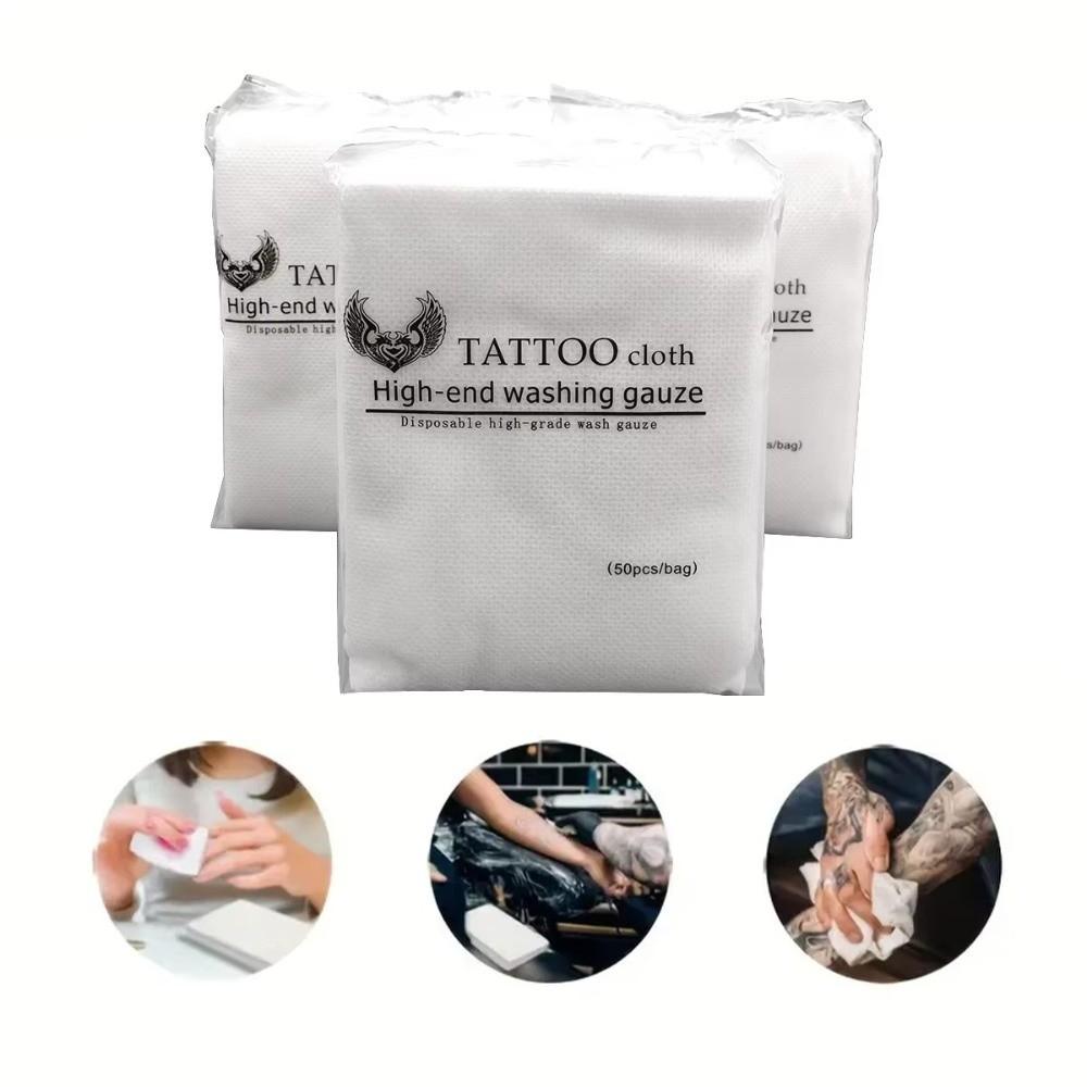 50Pcs/Bag Non-woven Fabric Disposable Tattoo Wipe Disposable Tattoo Suppliesets Tattoo Paper Towel Cleaning Tool
