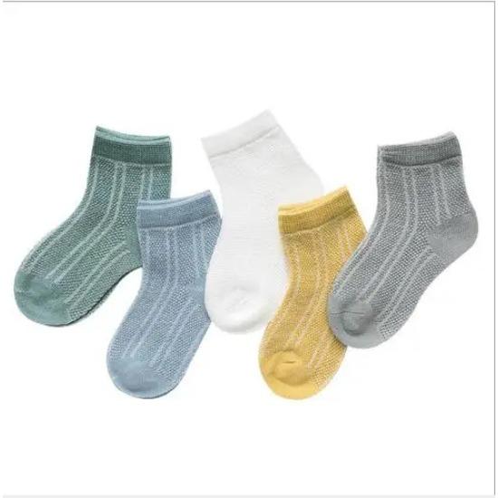0-3Y 5 Pairs Pack newborn infant socks summer digital color matching baby socks