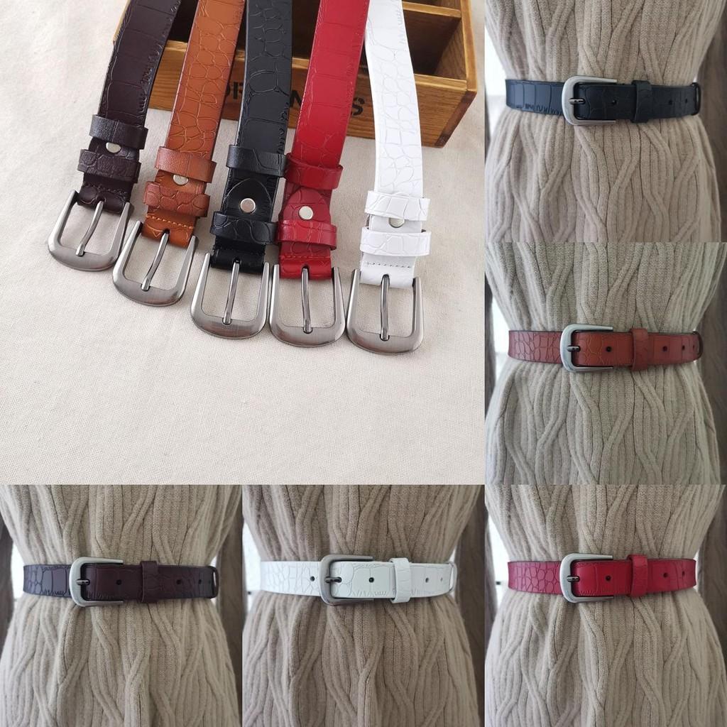 Minimalist Leather Waist Belt With Metal Pin Closure For Vintage Inspired Womens Accessories