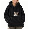 Women's Pet Pocket Drop Shoulder High Neck Hoodie