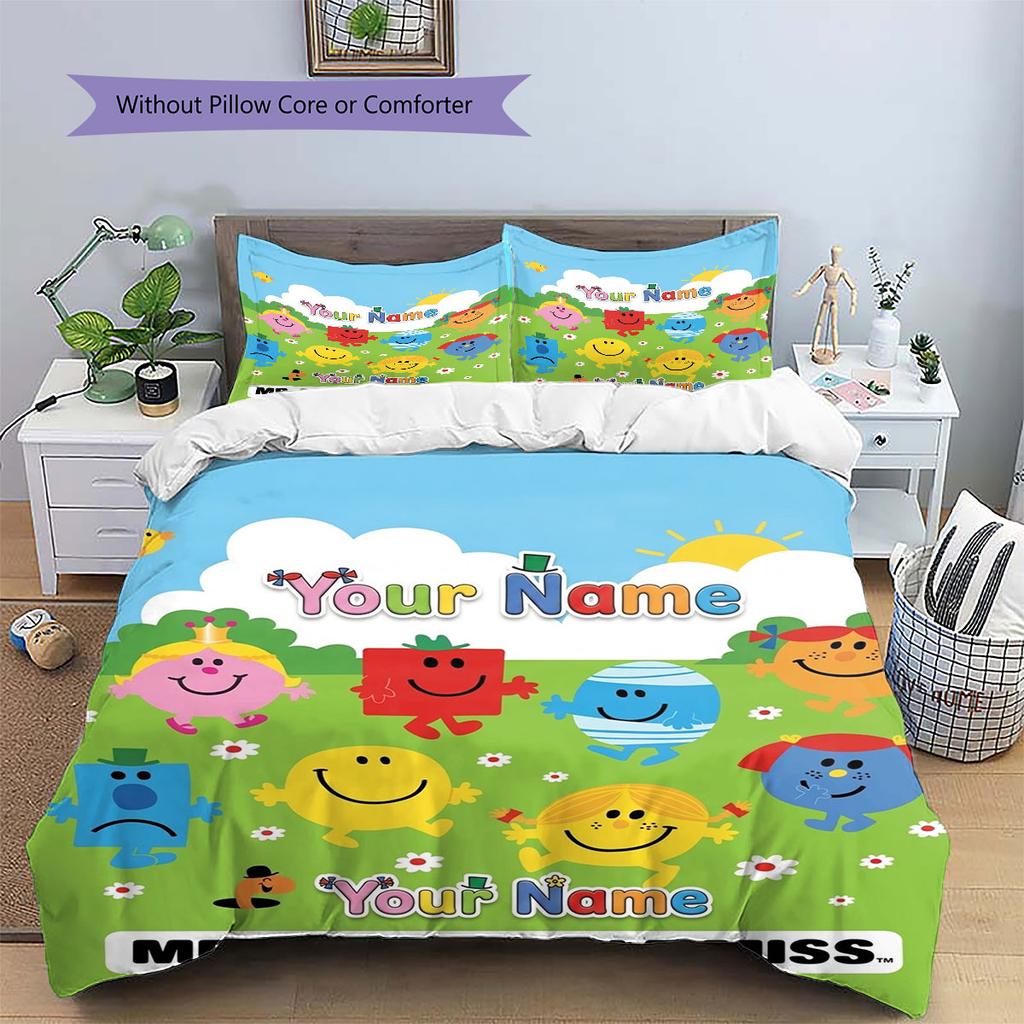 Herr. Herren Little Miss Individueller Namensmuster Bettwäsche, Steppbett Set Bettbezug Kissenbezug Zuhause Geburtstagsgeschenk(1 Bettbezug + 2 Kissenbezüge, ohne Füllung)