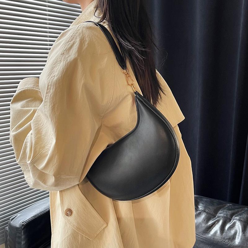 Koreanische Retro Halbmond-Schultertasche 2025: Stilvolle, strukturierte Freizeithandtasche