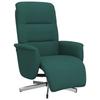 Recliner Chair with Footrest Dark Green Fabric