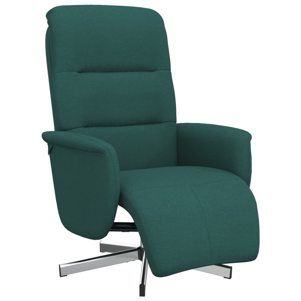 Recliner Chair with Footrest Dark Green Fabric
