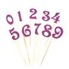 10Pcs Digital Cake Topper Number Cupcake Toppers Birthday Party Decor Supplies