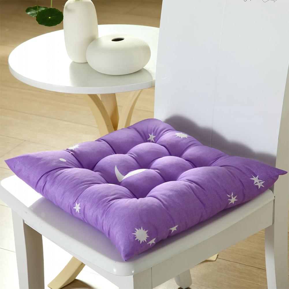 Stars Moon Printing Chair Cushion Seat Pad with Cotton Filling 40X40CM Light purple#0