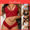 Lace Sexy Bra Embroidery Women Panties Set Deep V Underwear Exotic Fashion
