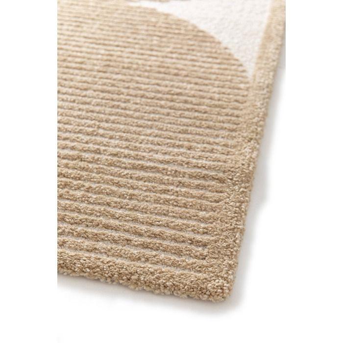 Tapis salon à reliefs doux à relief géométrique beige 120x170