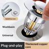 1/3Pcs Universal Rebound Drain Plug, Water Leakage Plug In Hand Basin, Hair Collector In Bathroom Sink Filter, Easy To Push.