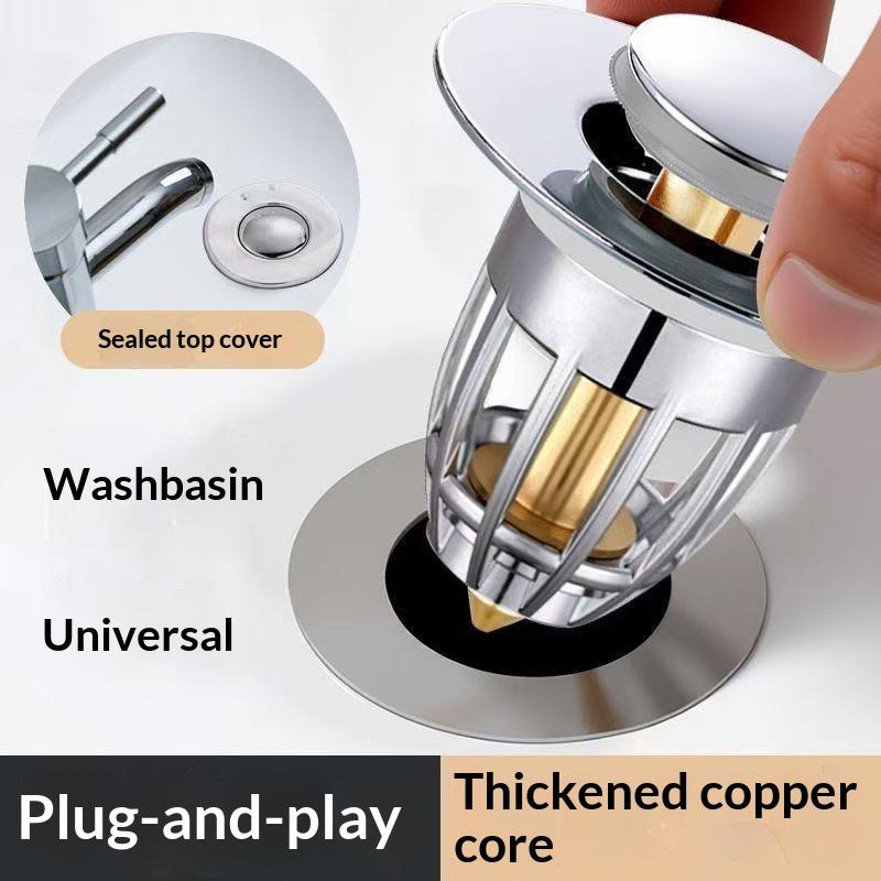 1/3Pcs Universal Rebound Drain Plug, Water Leakage Plug In Hand Basin, Hair Collector In Bathroom Sink Filter, Easy To Push.