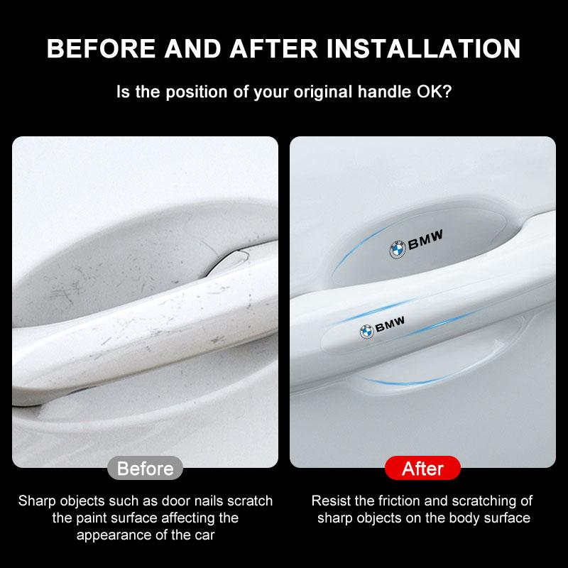 8Pcs Transparent Car Door Handle Bowl Anti Scratch Protective Sticker For BMW E36 E46 E90 E70 E91 G20 X1 E60 F10 F30 E39 F20 E87