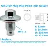 5 PCS Oil Drain Plug Pilot Point  Gasket M14x1.5mm, Replace 090-115,
