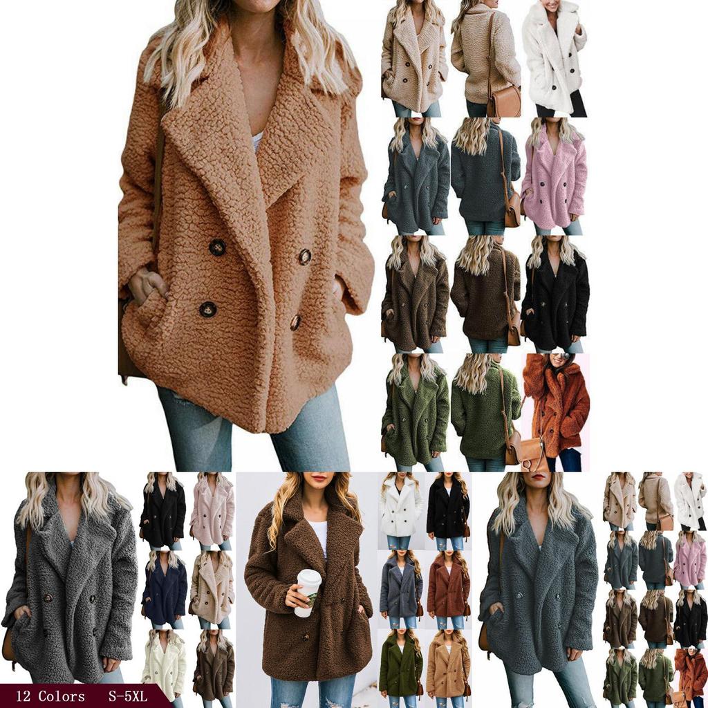 Luxuriously Soft Womens Teddy Bear Faux Fur Fleece Winter Coat Cardigan Jacket