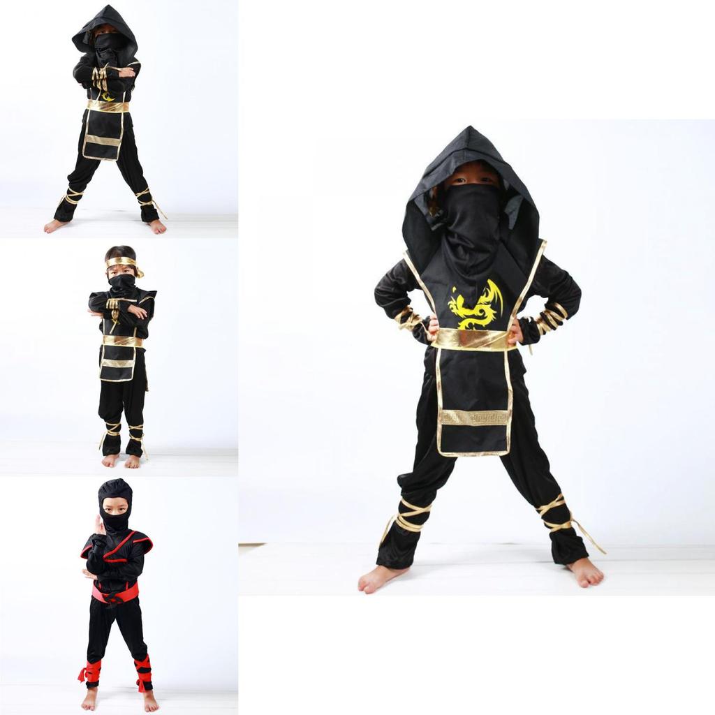 Authentic Japanese Warrior Boys Kids Ninja Assassin Fancy Dress Costume For Parties
