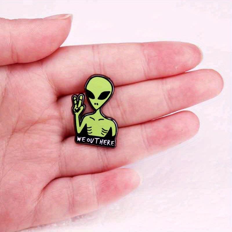 We Ovthere Letter Enamel Alien Brooch Badge Pin Party Accessory