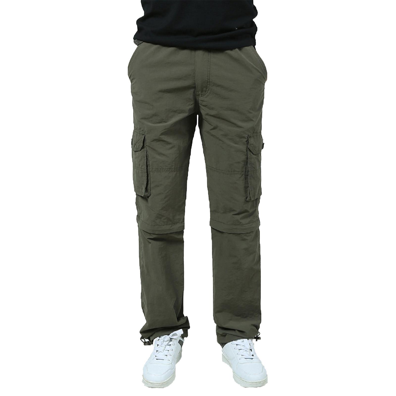

Men S Casual Quick Drying Pants Shorts Detachable Hiking Pants XXXL зелений