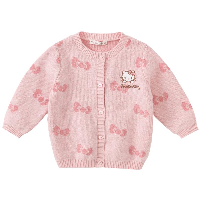 DAVE&BELLA Девочкин вязаный кардиган-свитер Hello Kitty 100cm розовый
