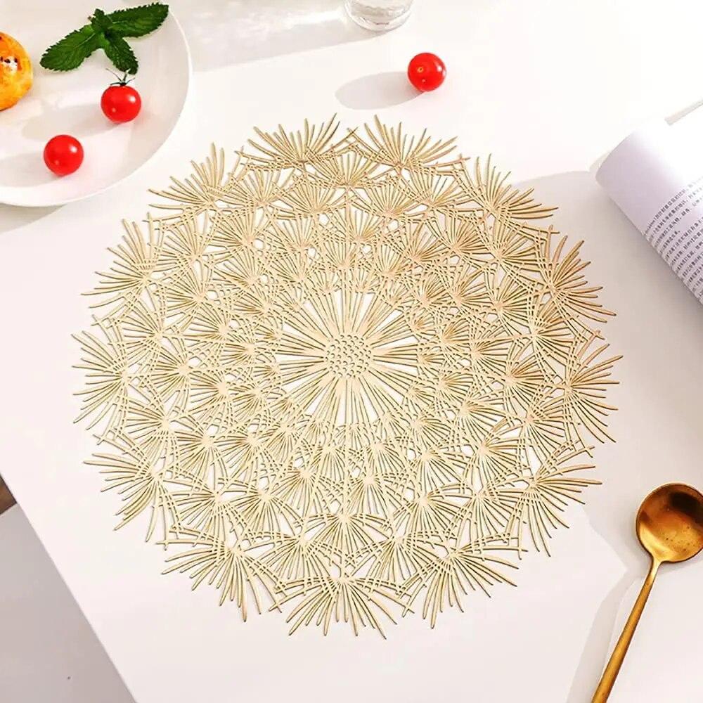 Placemat Elegant Tablemats Dandelion Flower Shape Placemats PVC Place Mats For Kitchen Dining Table Holiday Party