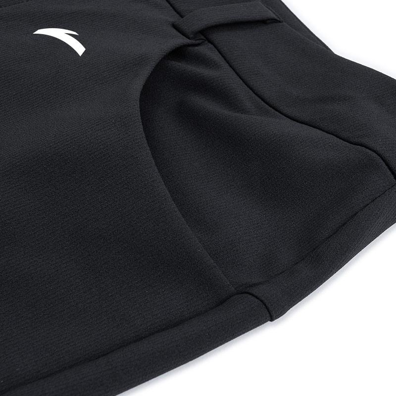 Anta Training Series Solid Color Mid-Rise Comfortable Breathable Versatile Straight Leg Casual Pants Women Bottoms Black 162437501-1