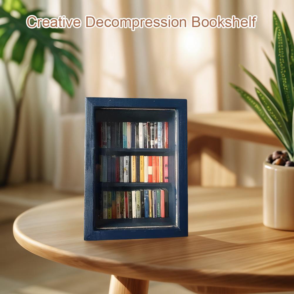 Libreria Tascabile per l'Ansia con 60 Libri in Miniatura per Alleviare lo Stress e Decorazione Decorativa per Biblioteca Domestica o Ufficio