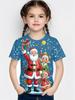 Cute Santa Claus Children's T-Shirt Christmas 3D Print Girl Short Sleeve T-Shirt Holiday Boys Clothes O-Neck Tees Tops Clothing
