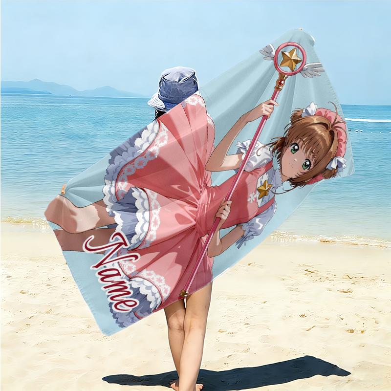 Personalized "Angel Pink Flight" Beach Towel Microfiber Beach Towel Thin Absorbent for Beach Swimming Yoga Bath Sports. 0910325