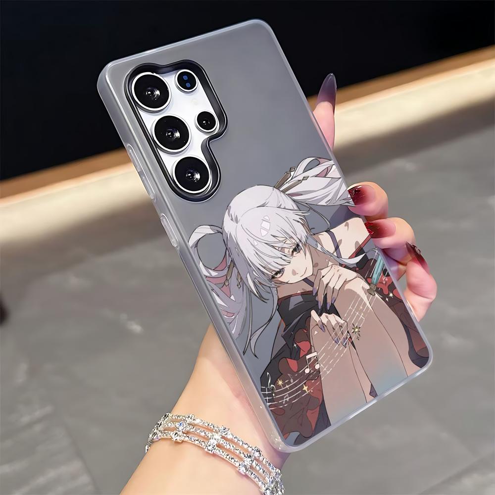 Cosmic Princess Kaguya Phone Case for Samsung S25 S24 S23 S22 S21 FE Plus Ultra Black 2-in-1 Jelly Silicone Case