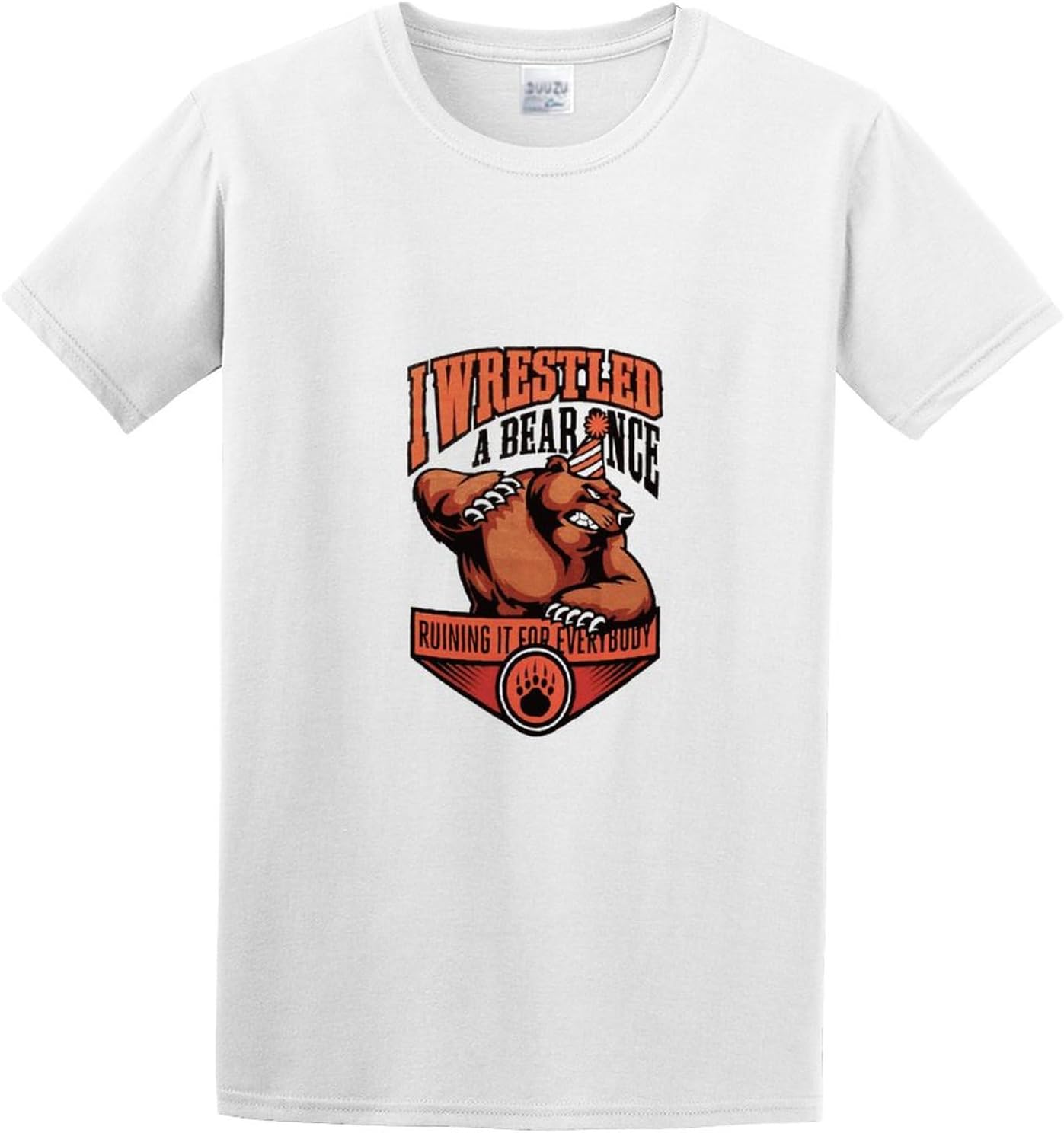 Men s Cotton Shirt Iwrestledabearonce Mascot White 3XL белый