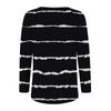 Women's Long Sleeved T-shirt V-neck Tie Dyed Floral Stripe Print Casual Top