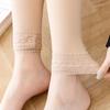 Women's Flesh-Colored Leggings with Nine-Point Lace Trim, Fleece-Lined, Thickening, Slimming, Perfect for Spring/Autumn/Winter Wear
