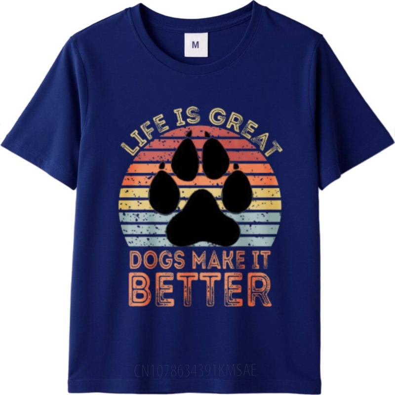 Tshirts For Unisex Workout Unisex Summer T Shirt Casual Life Is Great Dogs Make It Better Everyday Unisex Top Tees Big Size Tee Casual