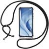 Protective Case - E.F.CONNECTION - Xiaomi Mi 11 Lite - Soft TPU - Transparent - Black Lanyard