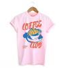Vintage French Coffee Club Croissant Foodie TShirt Woman Man Fashion Casual Graphic T Shirts Streetwear Ropa Hombre