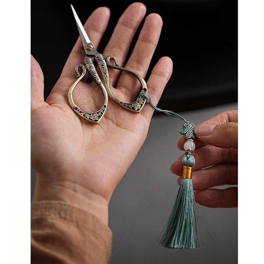 Vintage Design Tea Scissors Set Crane Shape Sharp Blades Tea Cutter Rust-resistant Comfortable Grip Tea Bags Scissors with Cover